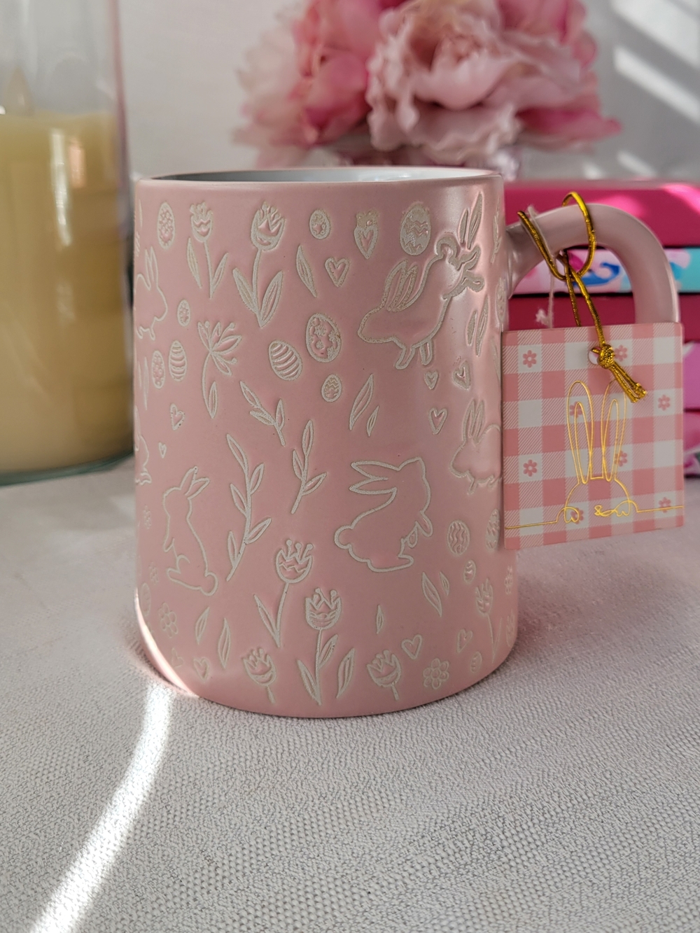 Pink Ceramic Bunny Mug